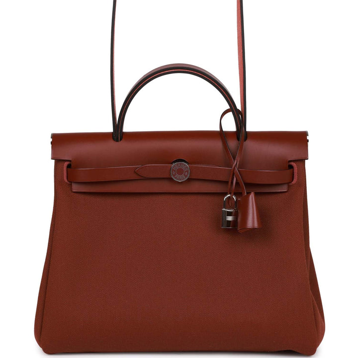 Top quality Hermes Herbag Zip PM 31 Rouge H Vache Hunter Palladium Hardware