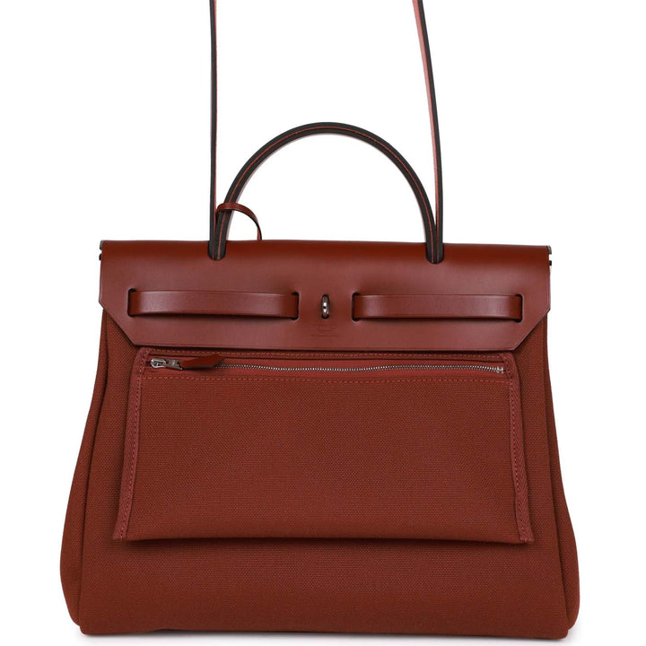 Top quality Hermes Herbag Zip PM 31 Rouge H Vache Hunter Palladium Hardware