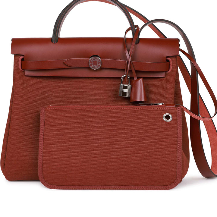 Top quality Hermes Herbag Zip PM 31 Rouge H Vache Hunter Palladium Hardware