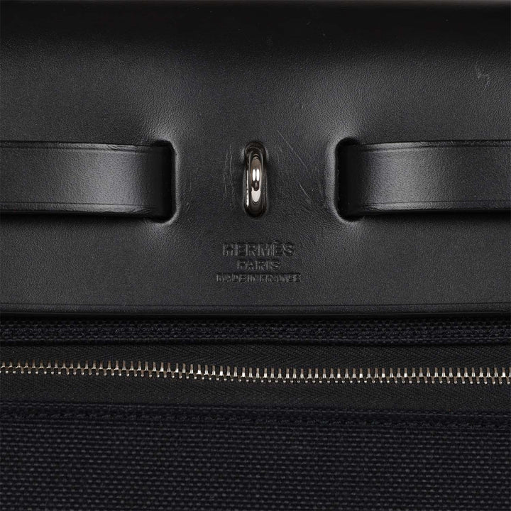 Top quality Hermes Herbag Zip PM 31 Black Toile H Berline Hunter Palladium Hardware