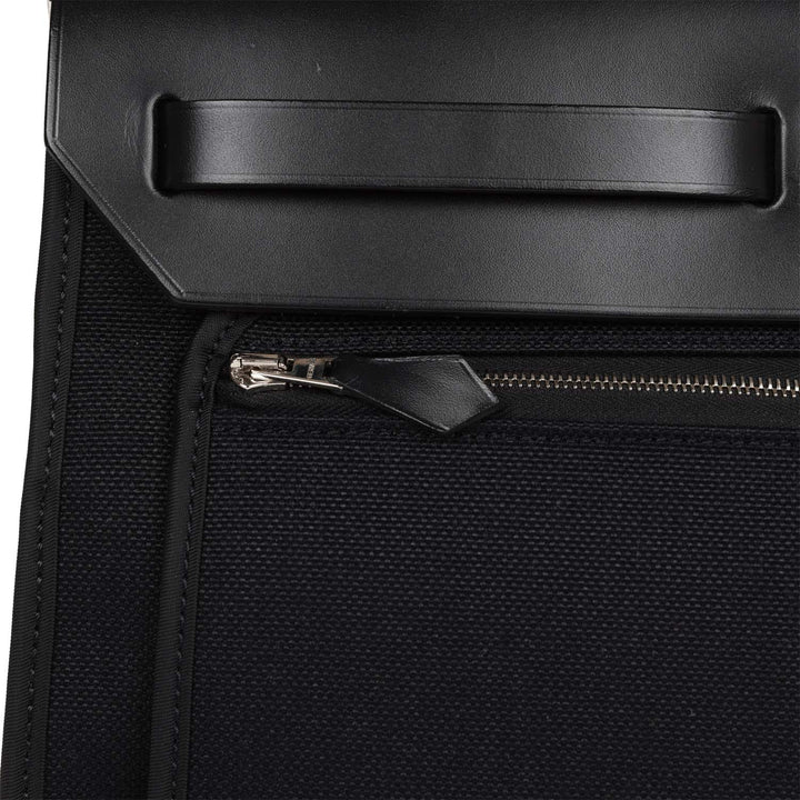 Top quality Hermes Herbag Zip PM 31 Black Toile H Berline Hunter Palladium Hardware