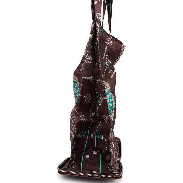 Top quality Hermes Les Cles Silky Pop Tote Chocolate Evercolor Palladium Hardware