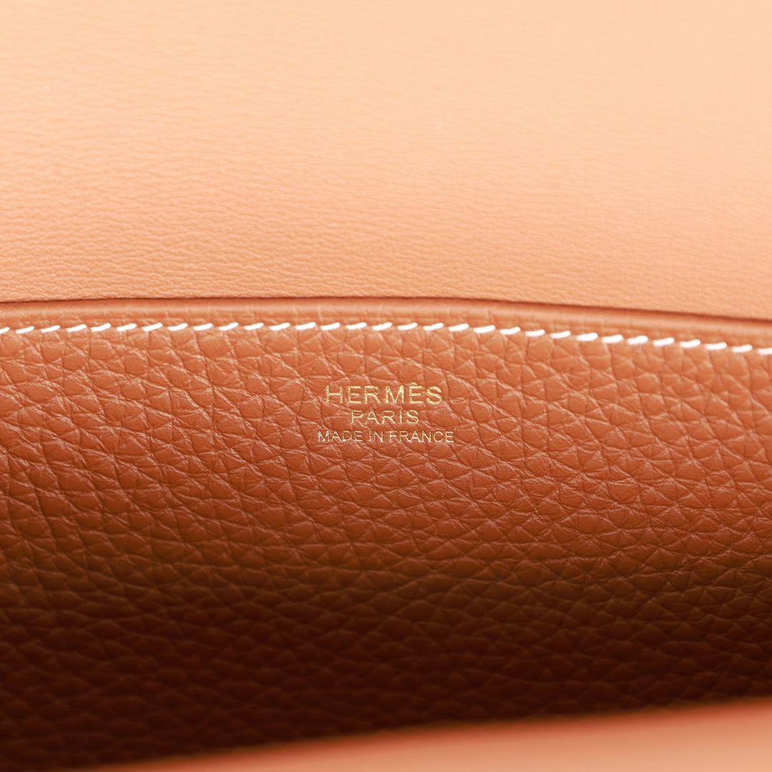 Hermes Halzan 25  Gold Clemence Gold Hardware