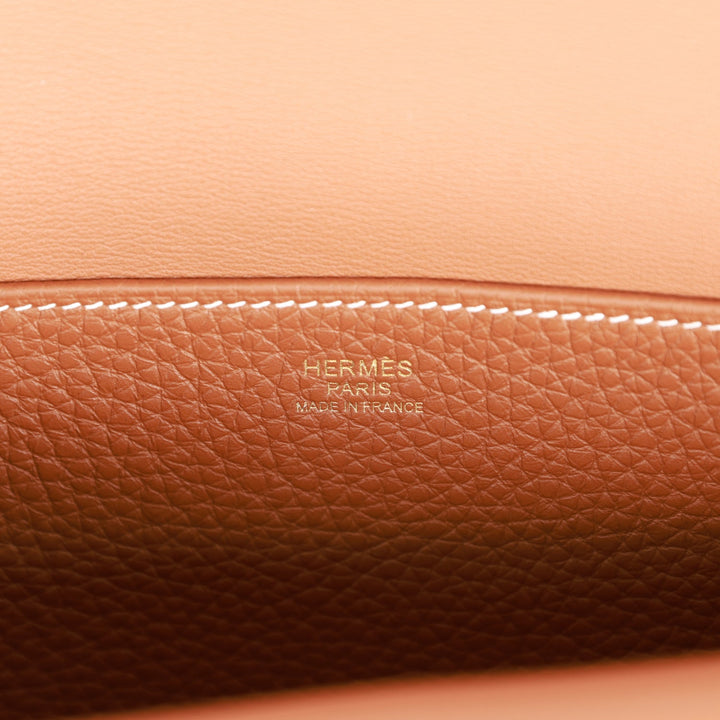Hermes Halzan 25  Gold Clemence Gold Hardware