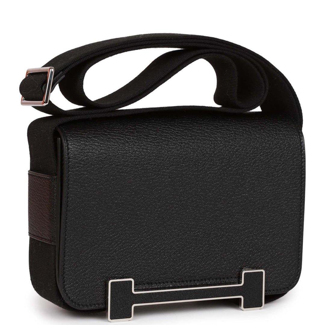Top quality Hermes Geta Bag Black Chevre Palladium Hardware