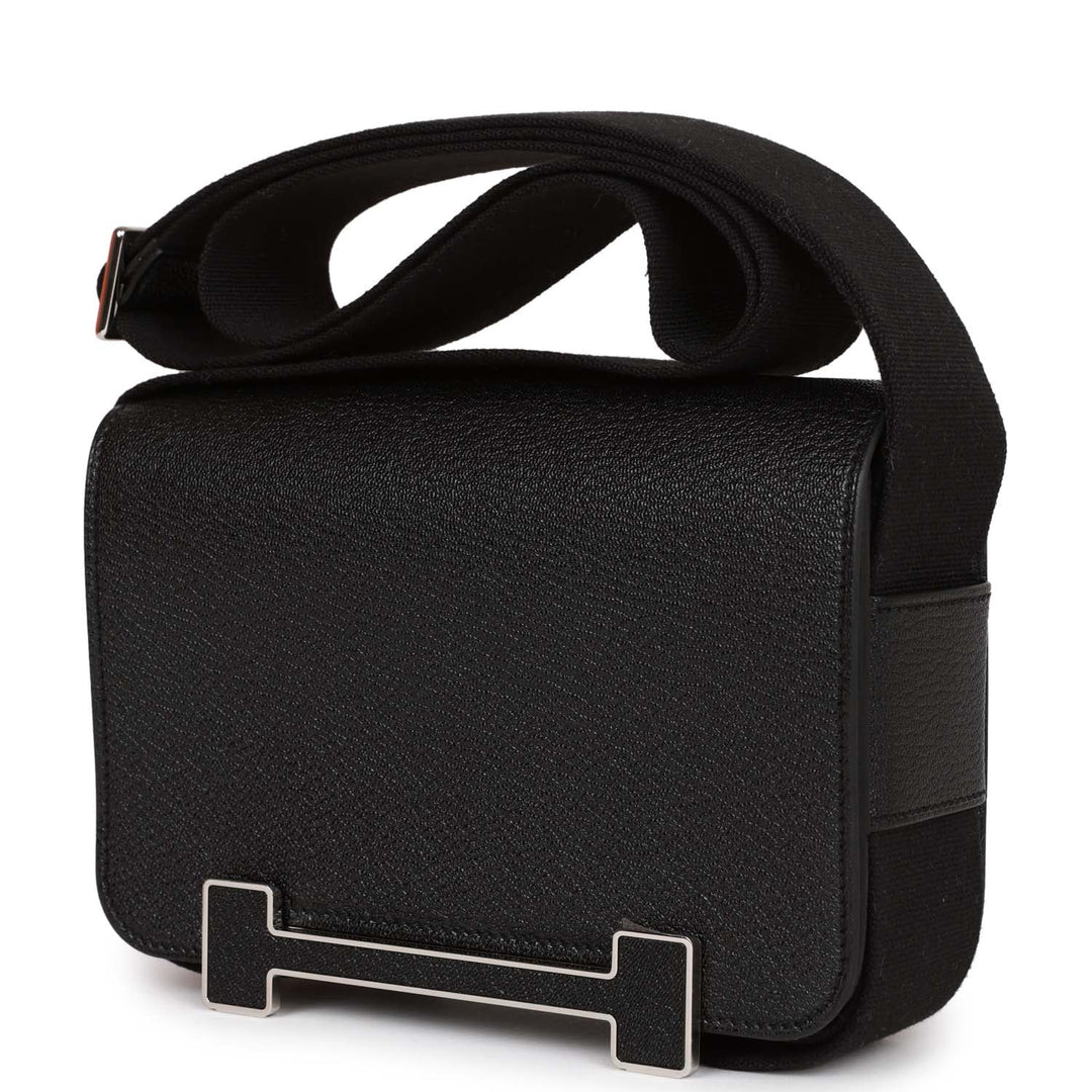 Top quality Hermes Geta Bag Black Chevre Palladium Hardware