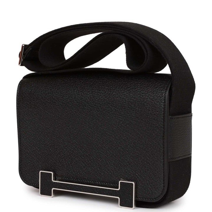 Top quality Hermes Geta Bag Black Chevre Palladium Hardware