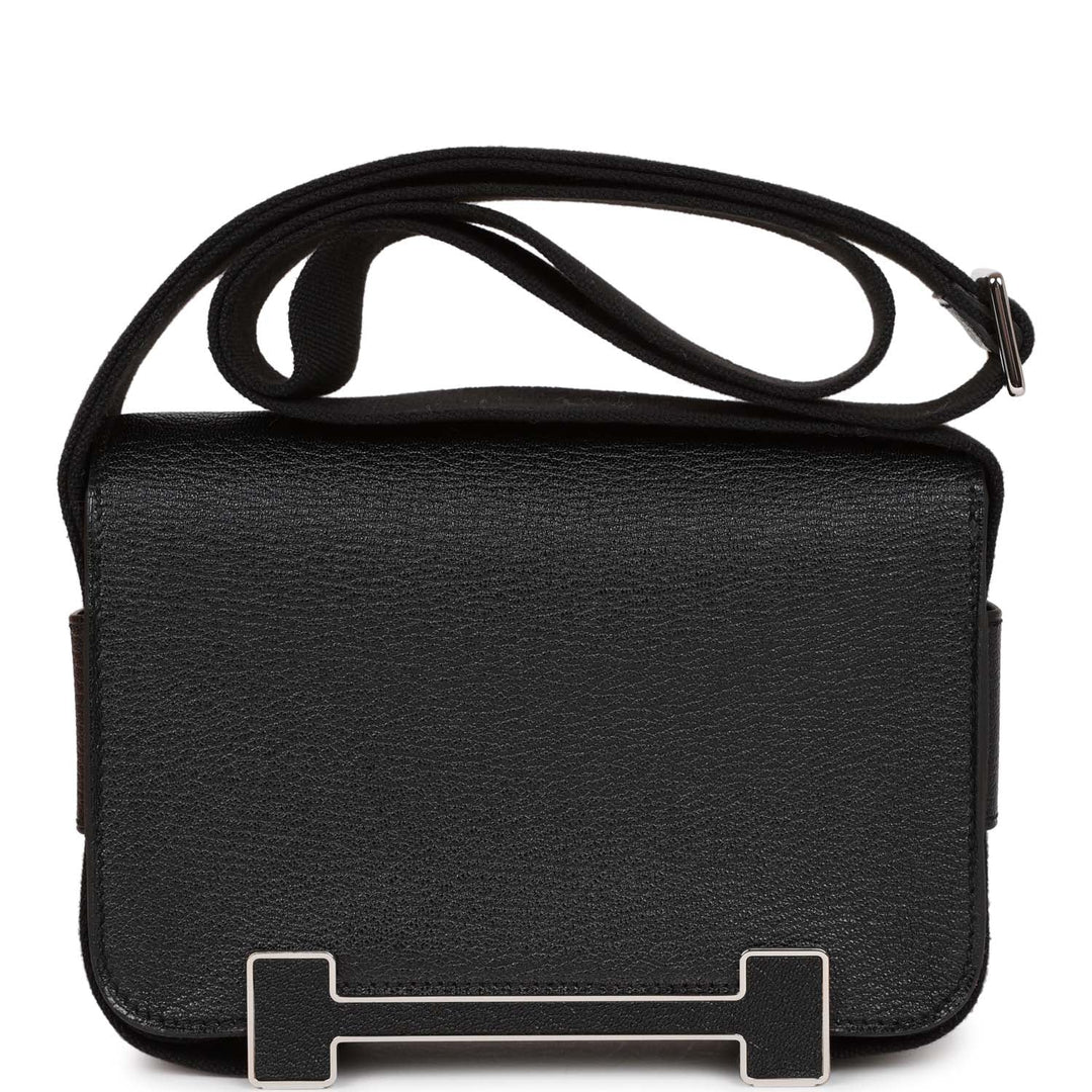 Top quality Hermes Geta Bag Black Chevre Palladium Hardware