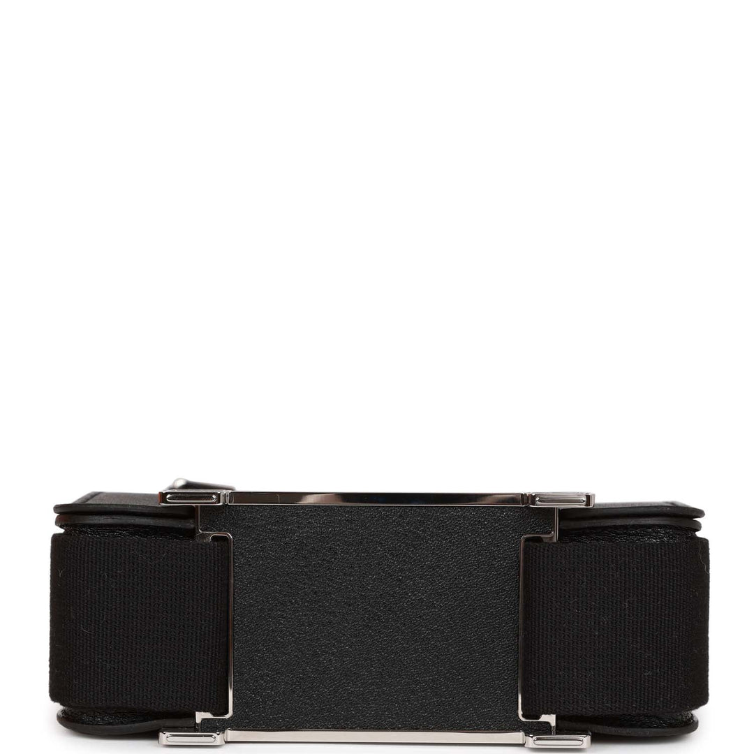 Top quality Hermes Geta Bag Black Chevre Palladium Hardware