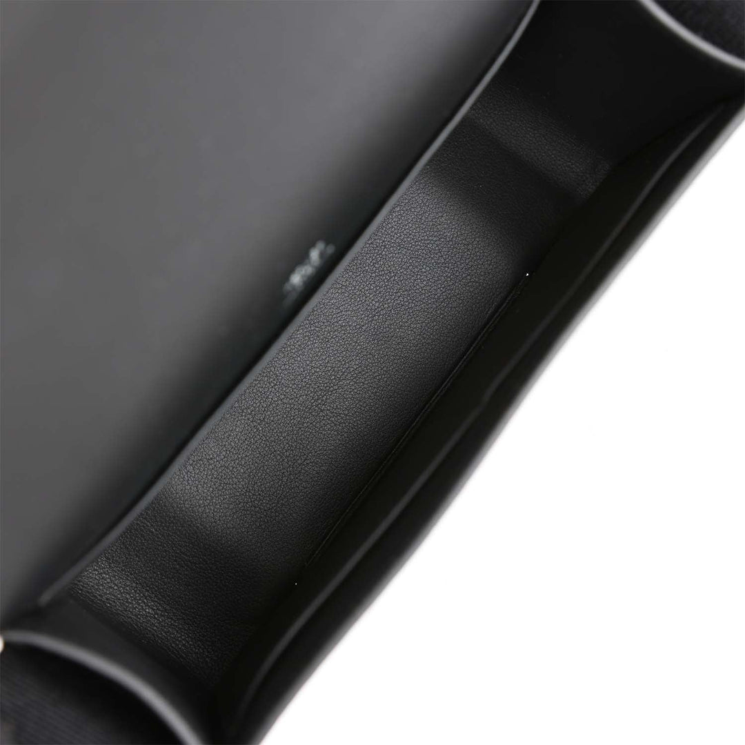 Top quality Hermes Geta Bag Black Chevre Palladium Hardware