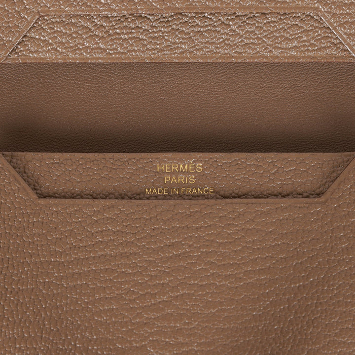 Top quality Hermes Bearn Compact Wallet Etoupe Chevre Gold Hardware
