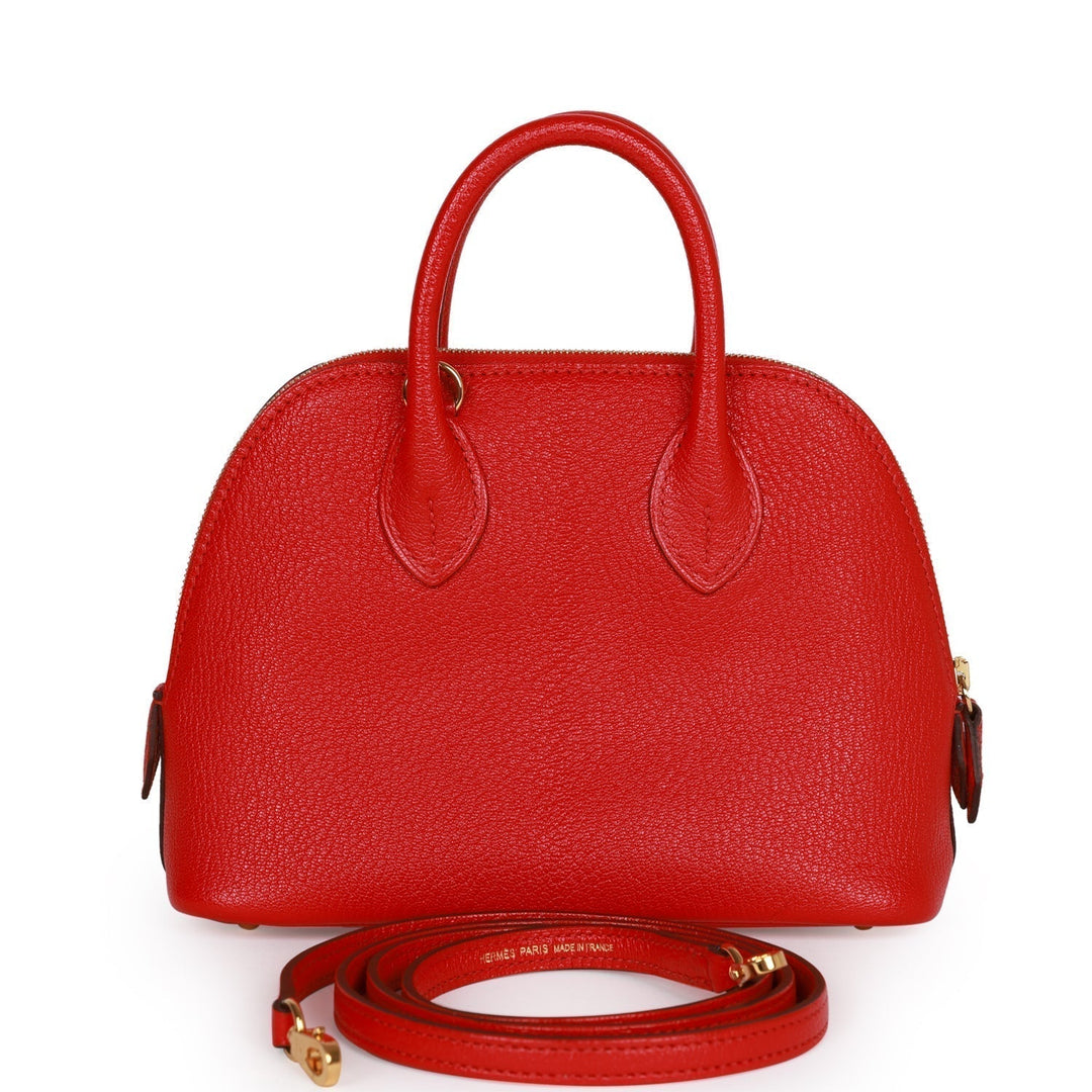 Top quality Hermes 1923 Bolide Mini Rouge de Coeur Chevre Gold Hardware