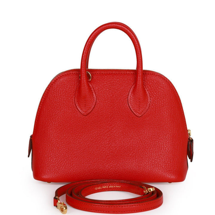 Top quality Hermes 1923 Bolide Mini Rouge de Coeur Chevre Gold Hardware