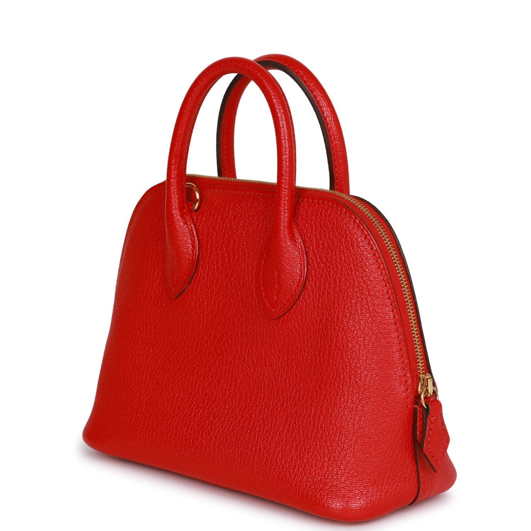 Top quality Hermes 1923 Bolide Mini Rouge de Coeur Chevre Gold Hardware