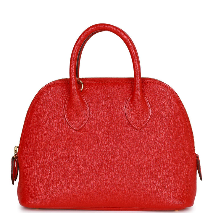 Top quality Hermes 1923 Bolide Mini Rouge de Coeur Chevre Gold Hardware