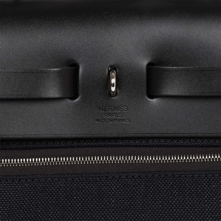 Top quality Hermes Herbag Zip PM 31 Black Toile H Berline Hunter Palladium Hardware