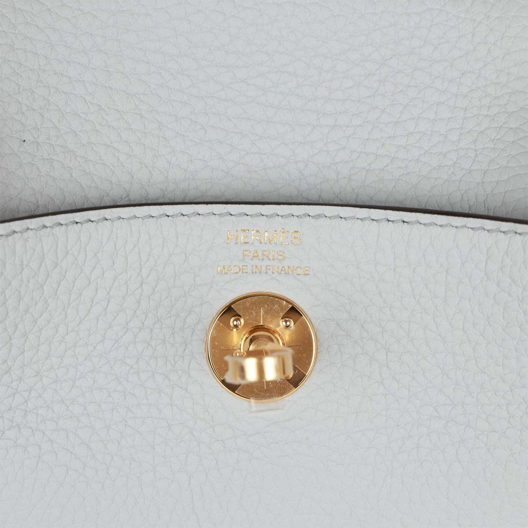 Top quality Hermes Mini Lindy Bleu Pale Clemence Gold Hardware