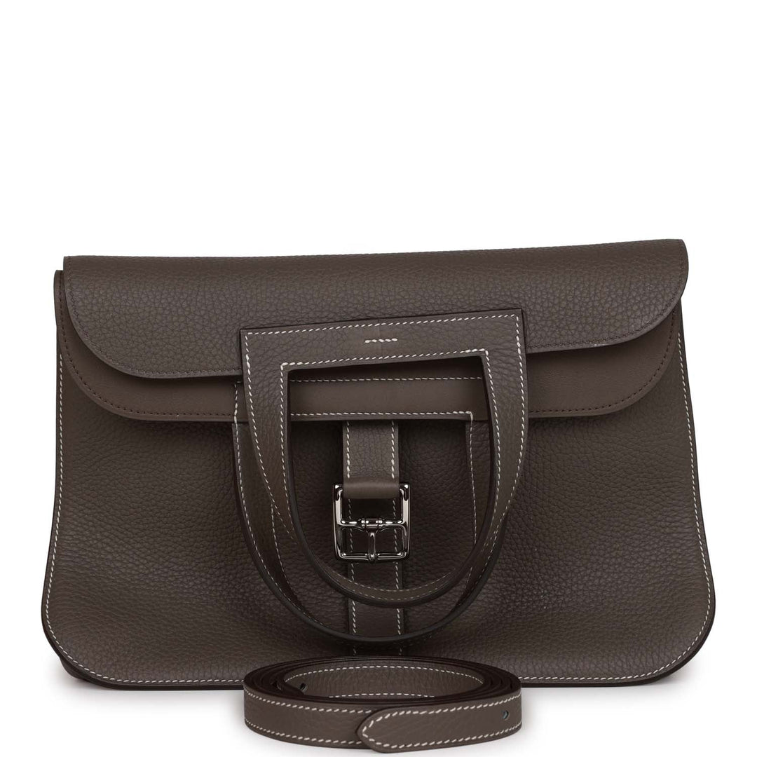 Top quality Hermes Halzan 31 Etain Clemence Palladium Hardware