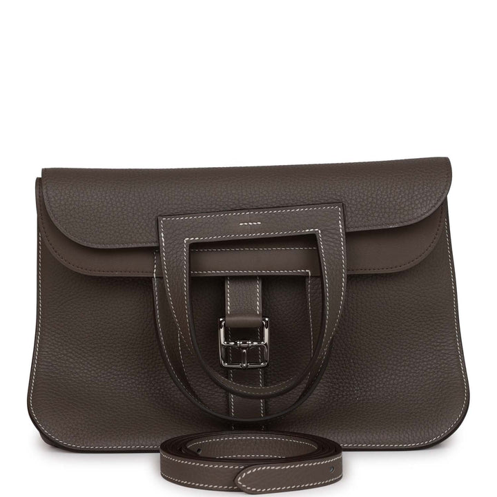 Top quality Hermes Halzan 31 Etain Clemence Palladium Hardware