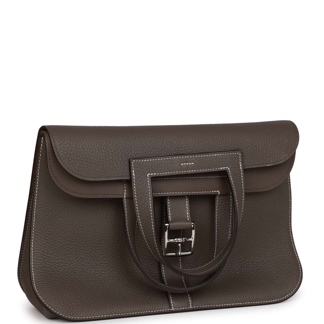 Top quality Hermes Halzan 31 Etain Clemence Palladium Hardware