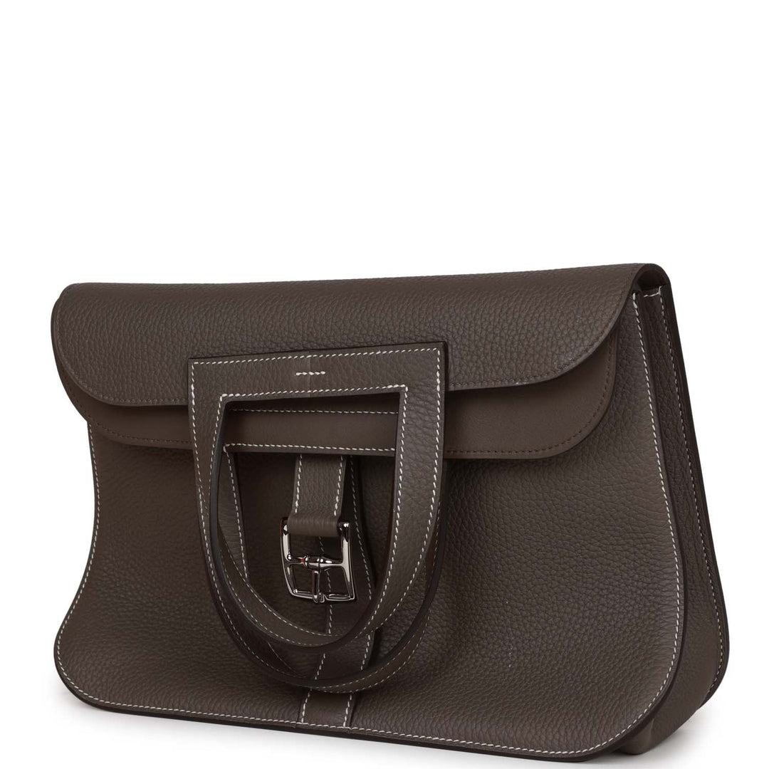 Top quality Hermes Halzan 31 Etain Clemence Palladium Hardware