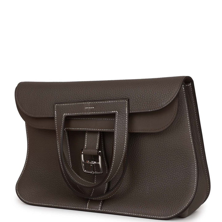Top quality Hermes Halzan 31 Etain Clemence Palladium Hardware