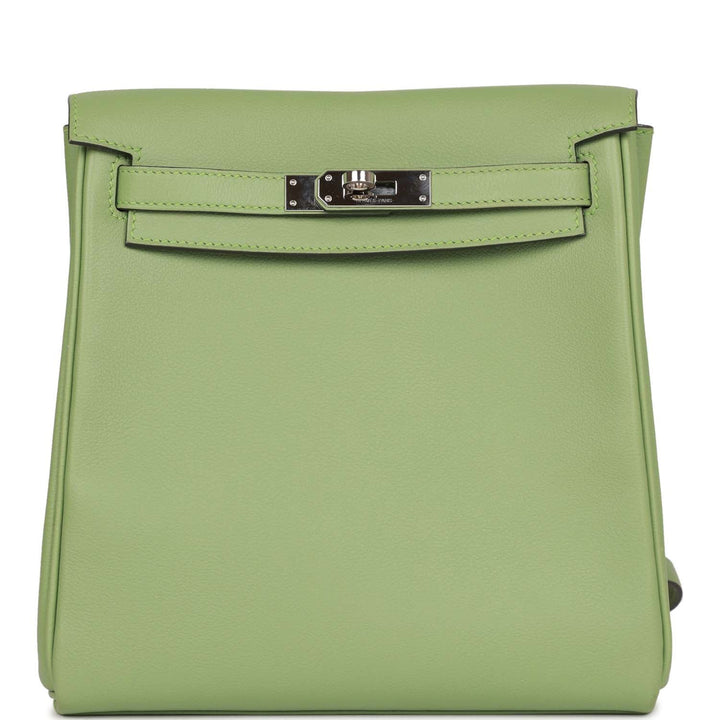 Top quality Hermes Kelly Ado Backpack Vert Criquet Evercolor Verso Palladium Hardware