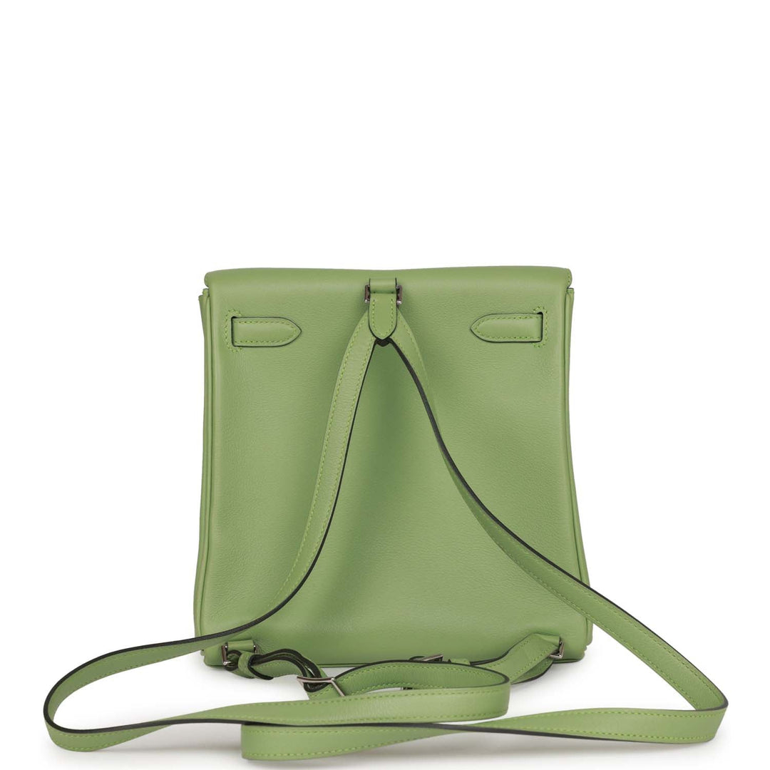Top quality Hermes Kelly Ado Backpack Vert Criquet Evercolor Verso Palladium Hardware