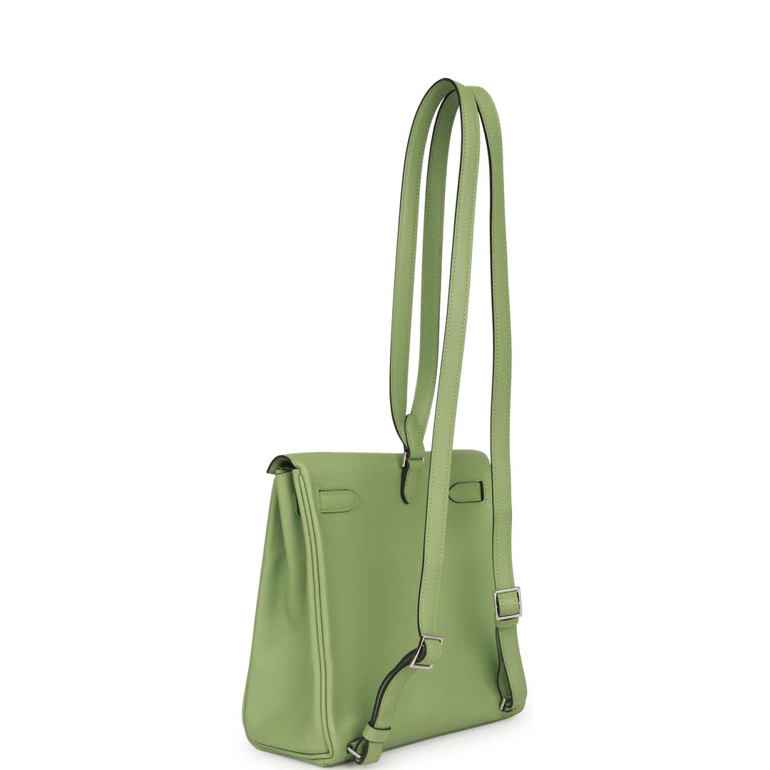 Top quality Hermes Kelly Ado Backpack Vert Criquet Evercolor Verso Palladium Hardware