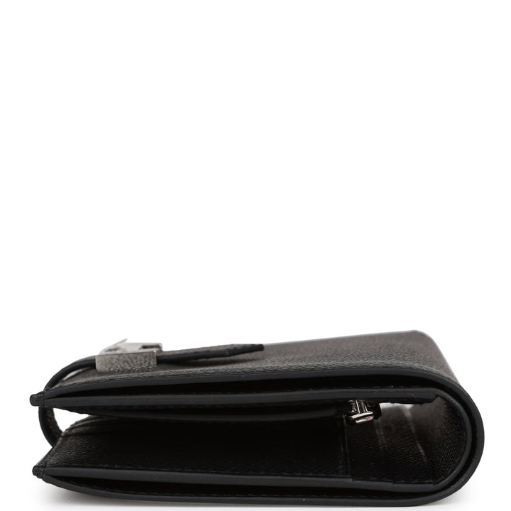 Top quality Hermes Bearn Compact Wallet Black Epsom Palladium Hardware