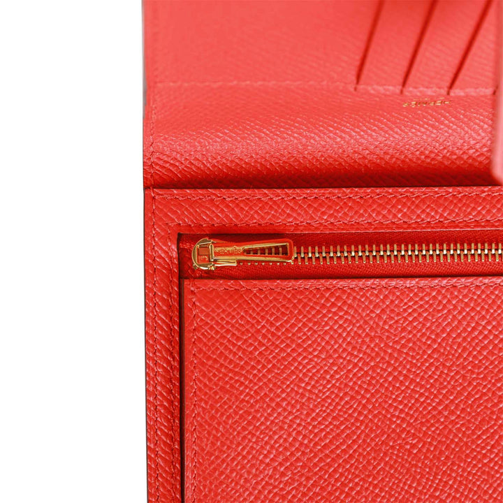 Top quality Hermes Bearn Compact Wallet Rouge de Coeur Epsom Gold Hardware
