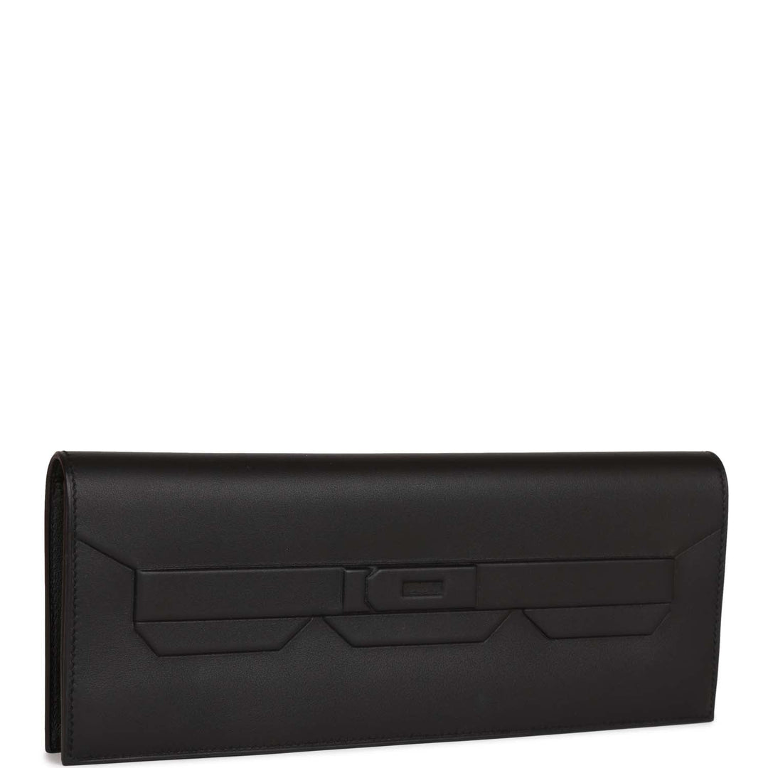 Top quality Hermes Shadow Kelly Cut Black Swift Calfskin
