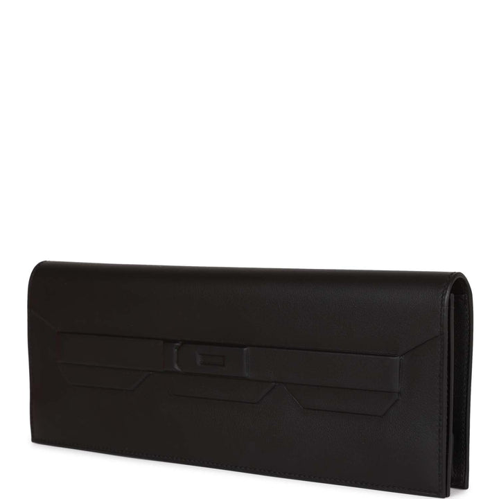 Top quality Hermes Shadow Kelly Cut Black Swift Calfskin