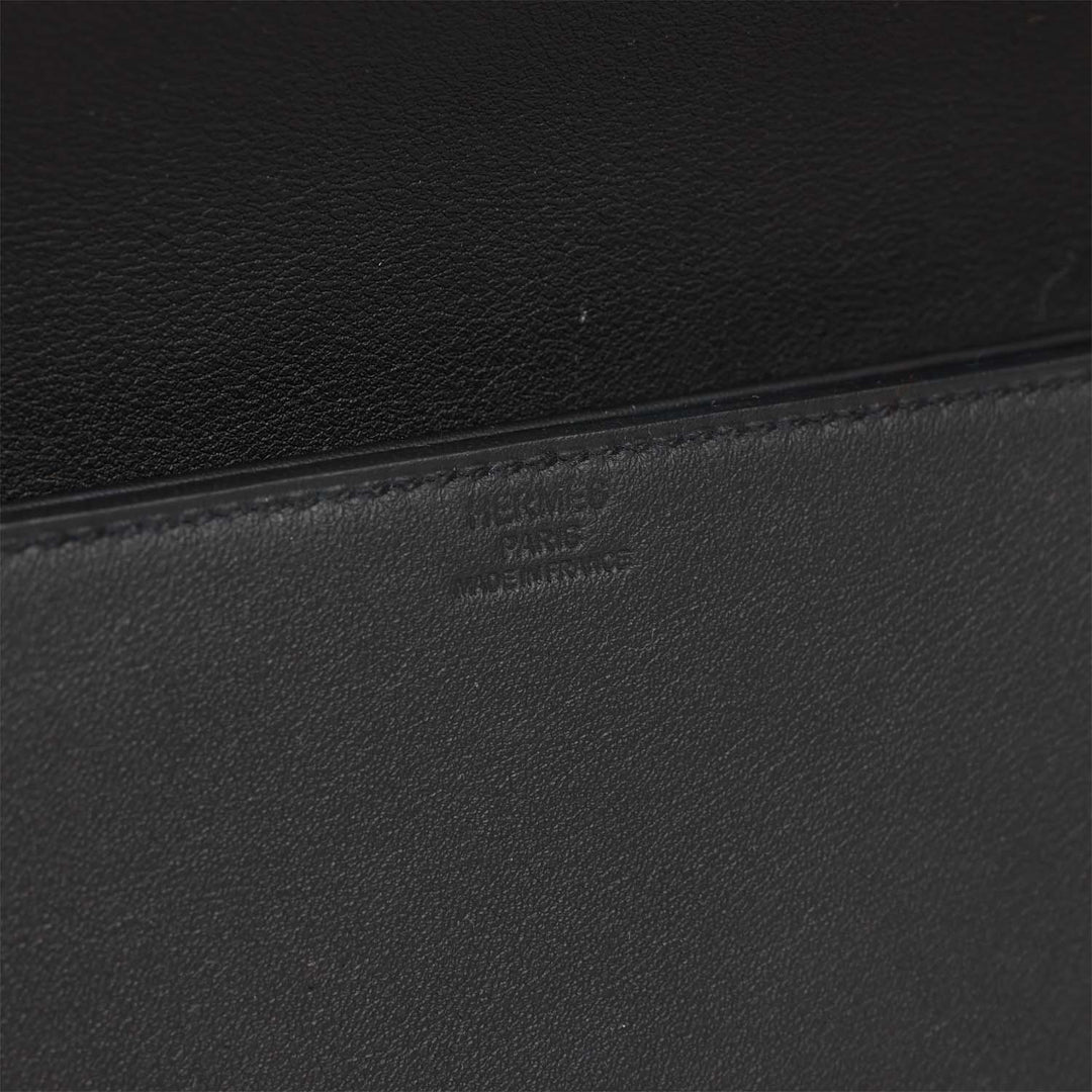 Top quality Hermes Shadow Kelly Cut Black Swift Calfskin