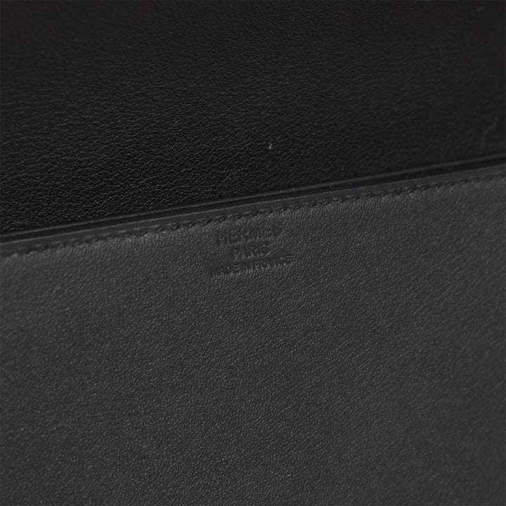 Top quality Hermes Shadow Kelly Cut Black Swift Calfskin