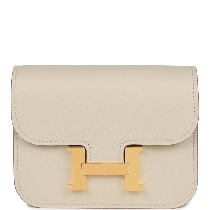 Top quality Hermes Constance Slim Wallet Beton Evercolor Gold Hardware