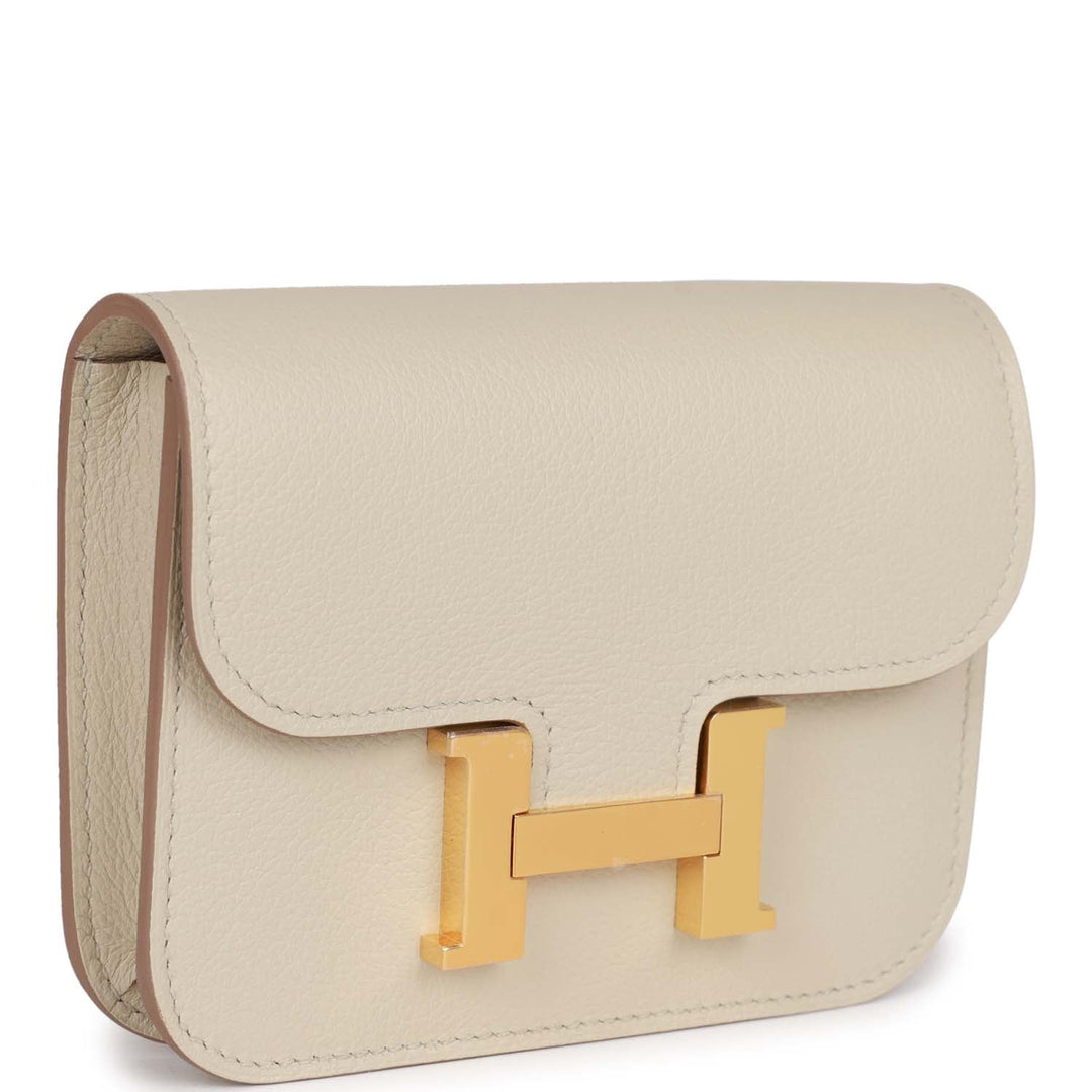 Top quality Hermes Constance Slim Wallet Beton Evercolor Gold Hardware