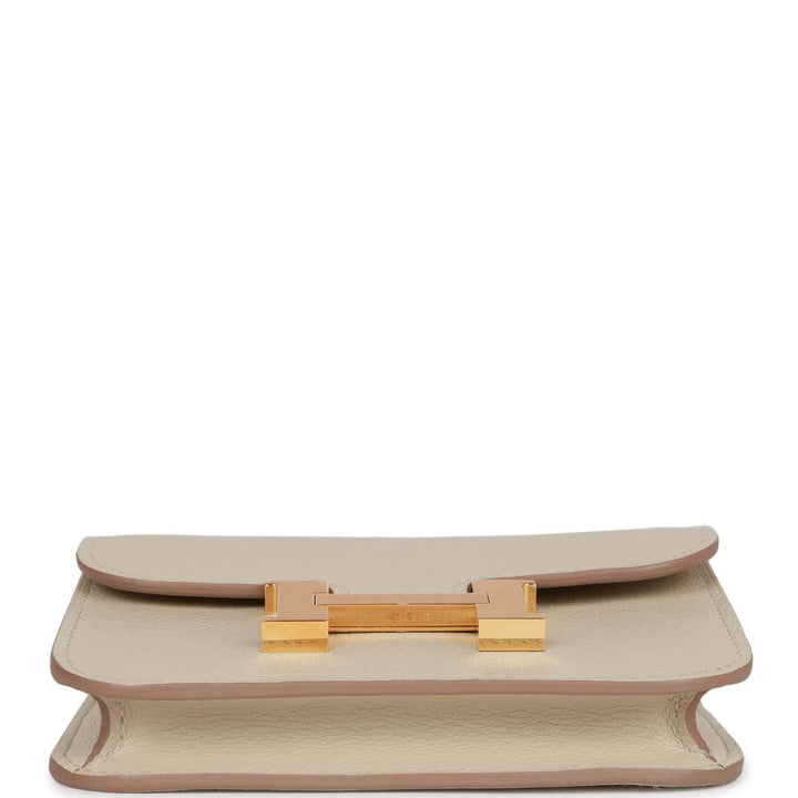 Top quality Hermes Constance Slim Wallet Beton Evercolor Gold Hardware