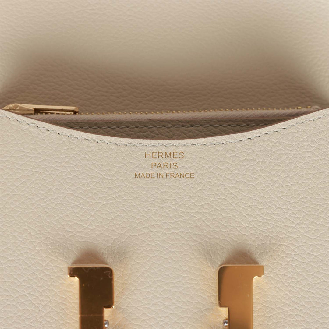 Top quality Hermes Constance Slim Wallet Beton Evercolor Gold Hardware