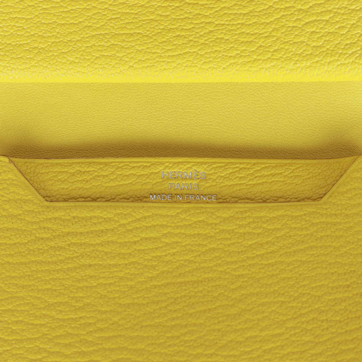Hermes Bearn Mini Wallet Lime Chevre Mysore Palladium Hardware