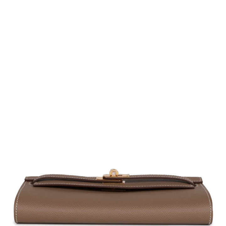Hermes Kelly Wallet To Go Etoupe Epsom Gold Hardware
