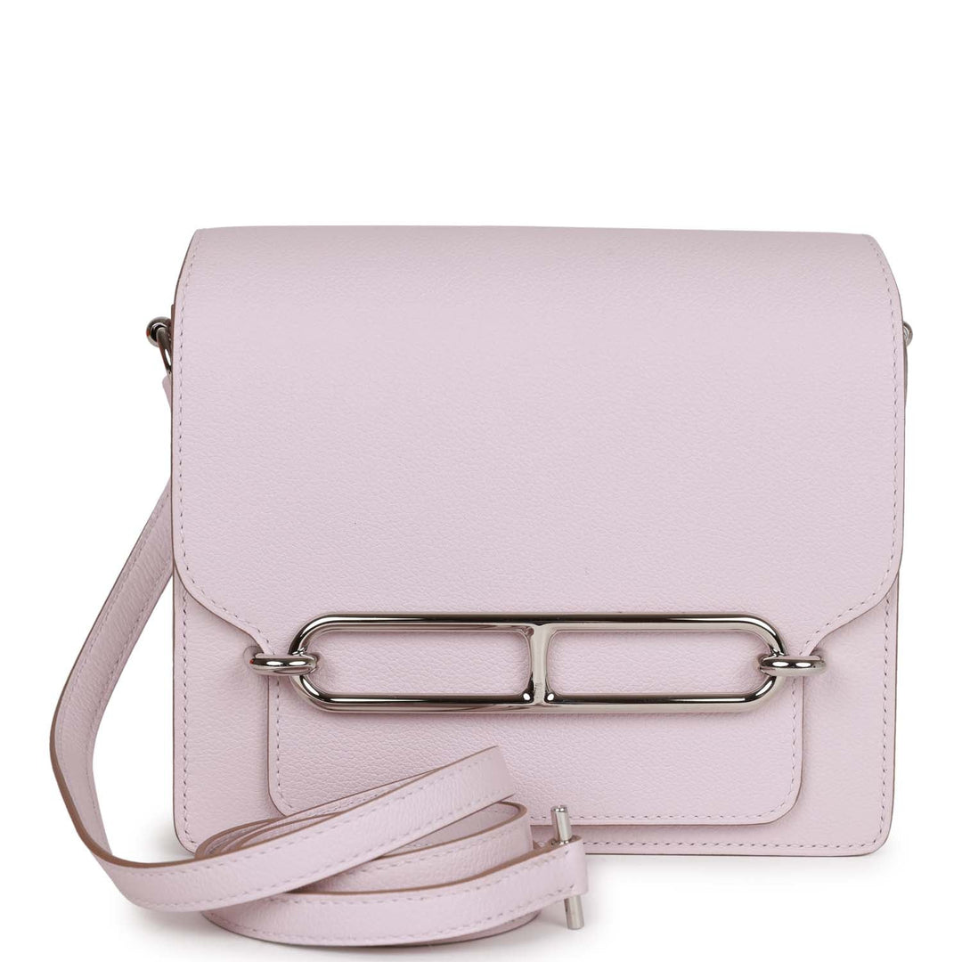 Top quality Hermes Mini Sac Roulis 18 Mauve Pale Evercolor Palladium Hardware