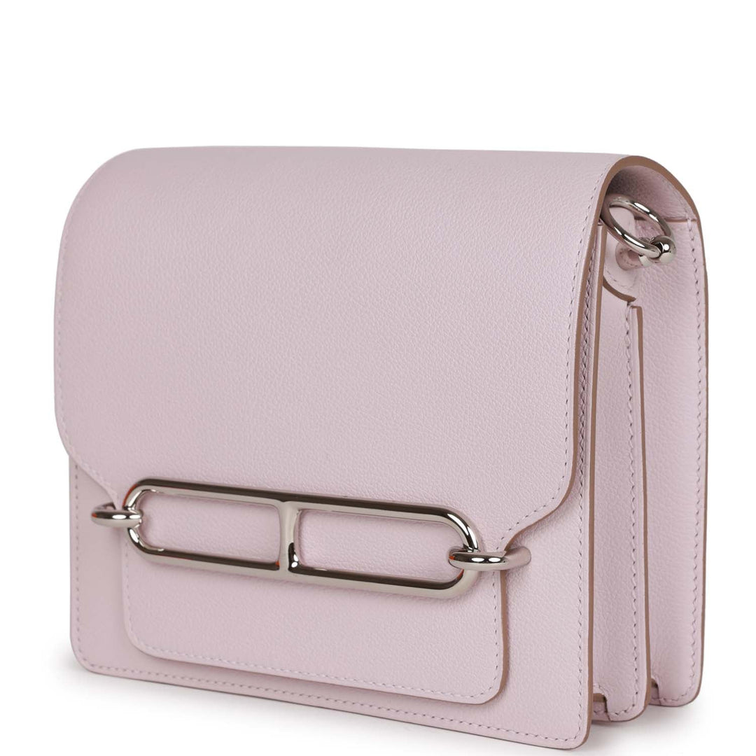 Top quality Hermes Mini Sac Roulis 18 Mauve Pale Evercolor Palladium Hardware