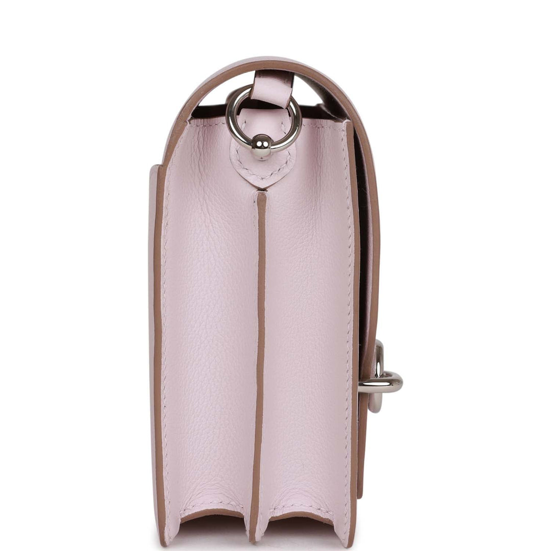 Top quality Hermes Mini Sac Roulis 18 Mauve Pale Evercolor Palladium Hardware