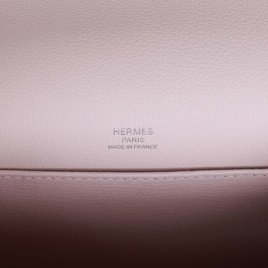 Top quality Hermes Mini Sac Roulis 18 Mauve Pale Evercolor Palladium Hardware