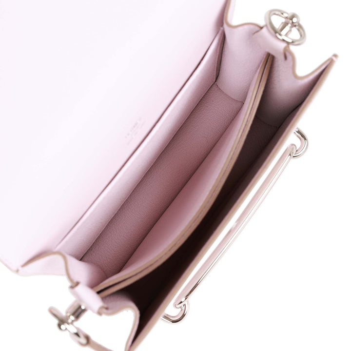 Top quality Hermes Mini Sac Roulis 18 Mauve Pale Evercolor Palladium Hardware