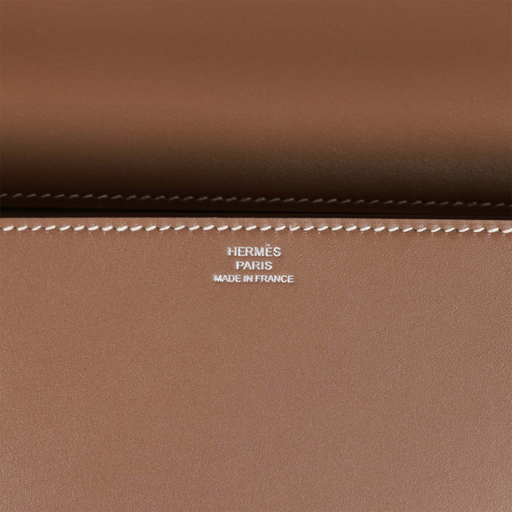 Top quality Hermes Medor Clutch 23 Etoupe Tadelakt Palladium Hardware