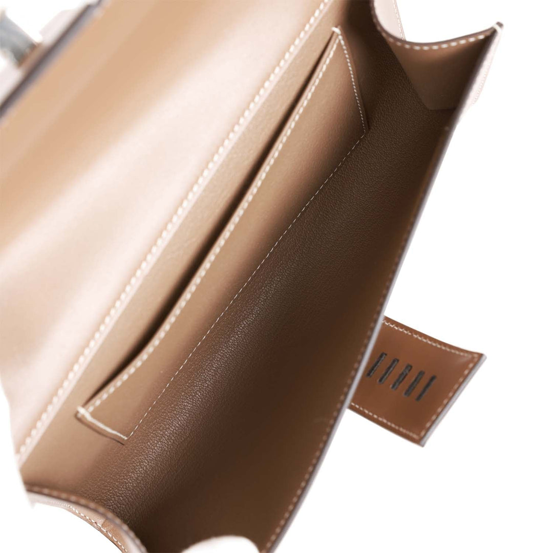Top quality Hermes Medor Clutch 23 Etoupe Tadelakt Palladium Hardware