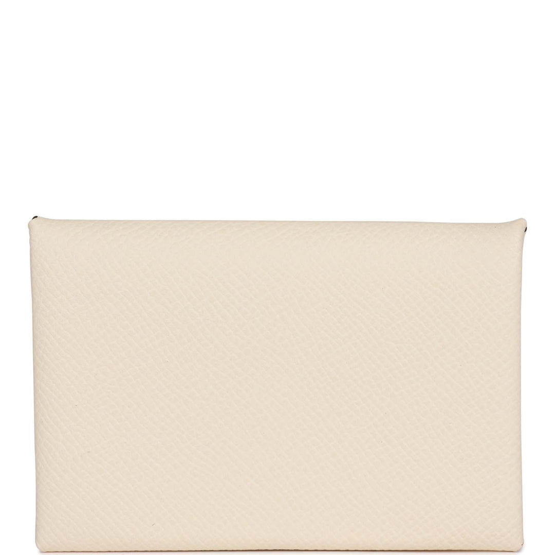 Top quality Hermes Calvi Card Holder Nata Verso Epsom Palladium Hardware