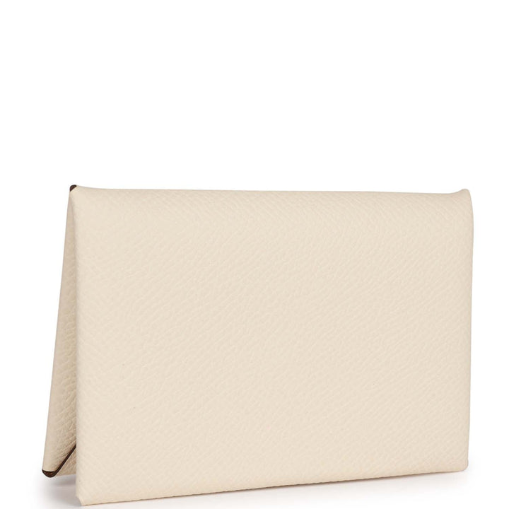 Top quality Hermes Calvi Card Holder Nata Verso Epsom Palladium Hardware
